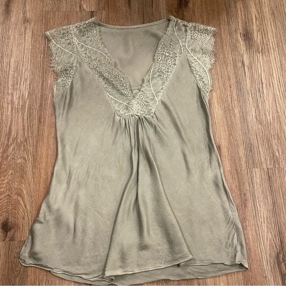 Unbranded Satin Lace Blouse Women’s Small Grey Cami Romantic Fairy Made In Italy - Picture 2 of 9